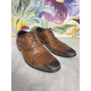 Steve Madden Brown Leather Oxford  P-Mitch 12 Old Money Dark Light Academia